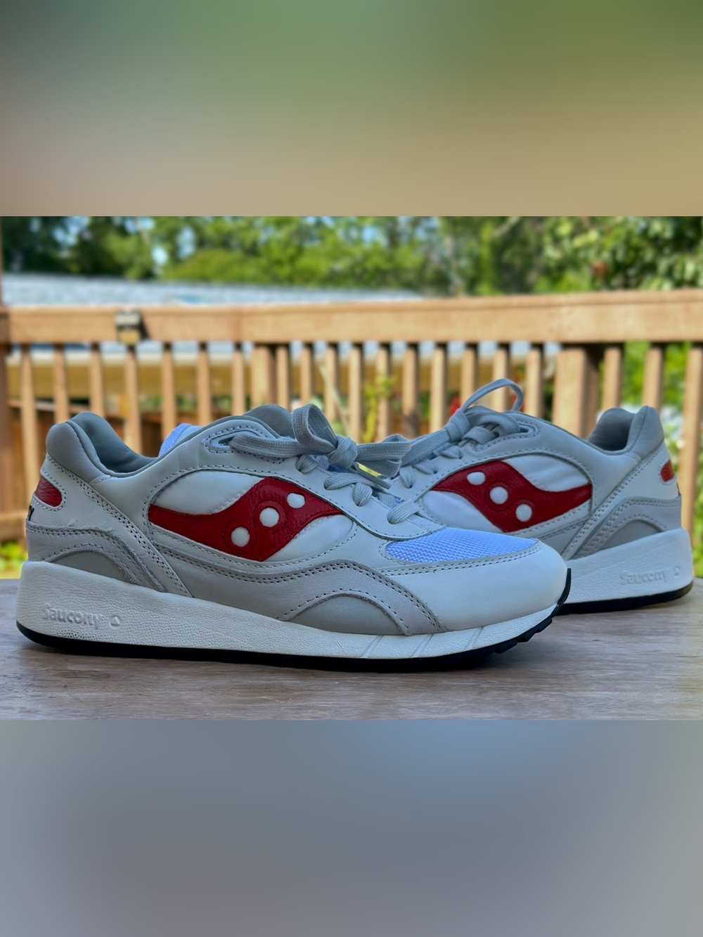 Saucony Shadow 6000 White Red Men’s Sneakers US 9.5 EU 43 S70668-2